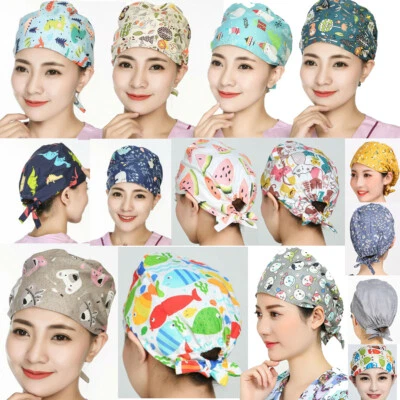 Women Men Unisex Working Hats w / Bandage Adjustable Hat Hair Cover Cap Hat NEW - Image 1 of 4