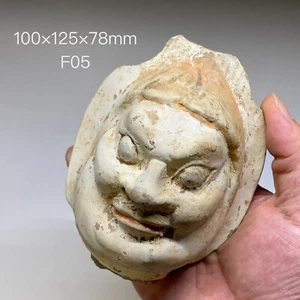 F05  Pottery tomb Guardian Lokapala's head of Tang Dynasty. 唐代镇墓天王俑头  with stand - Picture 1 of 17
