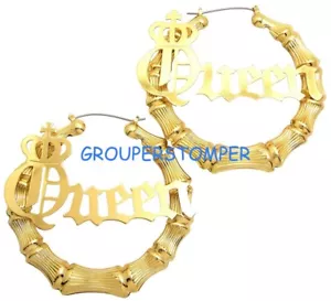Nuevos pendientes ligeros pincatch de aro de bambú Queen - Imagen 1 de 6