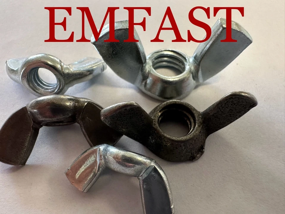 EMFAST 10/24 3/16 1/4 5/16 3/8 1/2 5/8 unc unf bsw butterfly wing nut brass steel