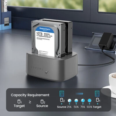 UASP SATA to USB 3.0 Docking Station/Enclosure Hot Swap 2.5/3.5" SSD HDD Reader - Image 1 of 4