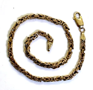 Pulsera Bizantina Oro Amarillo 14k 9.5" 12g" Pesada Sólida - Imagen 1 de 5