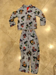 MARIOKART: MINECRAFT & MARIO BROS: MARIO BROS. Flannel Pajama Set Size 6 - Picture 1 of 3