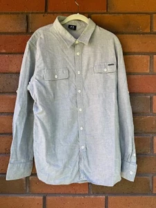 Herren Jungen Oakley Greaser Woven Langarm Flanell Hemd Herren Größe XL Grau - Bild 1 von 13