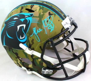 Luke Kuechly Autographed Carolina Panthers Camo F/S Helmet- Beckett W *Baby Blue - Picture 1 of 12