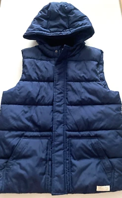 GAP темно-синий с капюшоном пуховик жилет куртка флис с подкладкой капюшон карманы размер XXL - Изображение 1 из 4