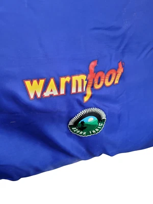 Vtg Ozark Trail Warmfoot Adult Sleeping Bag 75”x33” Built-in Pillow Yellow Blue - Image 1 of 4
