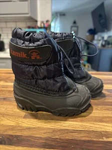Kamik Kid Snow Boots Toddler Sz 5 Snowbug 2 Cold Weather Navy Winter Waterproof - Picture 1 of 5