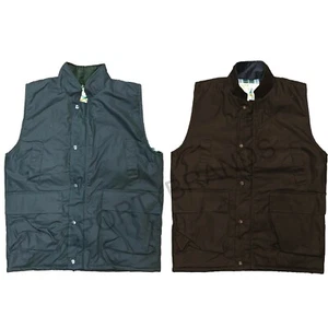 Mens Wax Bodywarmer British Country Hunting Waistcoat Gilet Padded Jacket Coat - Picture 1 of 5