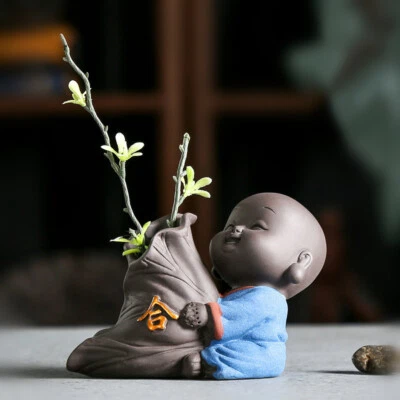 Yixing Zisha Té Mascota Precioso Mesa Decoración Pequeño Jarrón Creativo Monje Bendición Foto 1 de 4