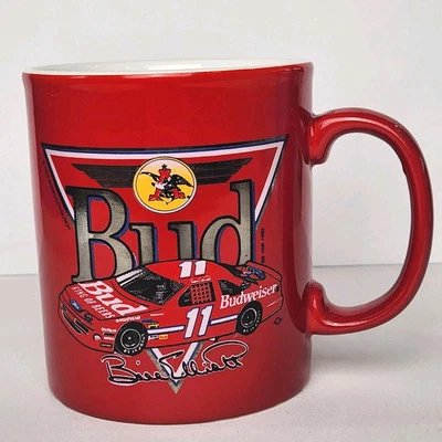 Budweiser Bill Elliott #11 Red Coffee Cup Mug Nascar Bud Beer Hunter Mfg 1992 - Image 1 of 4