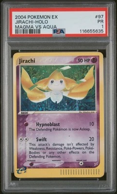 PSA 1 2004 Team Magma vs Aqua SHINY Jirachi Holo Foil 97/95 Secret Rare Pokemon - Image 1 of 2