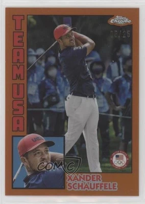 2024 1984 Topps Orange Refractor /25 Xander Schauffele #84T-2 Rookie RC - Image 1 of 2