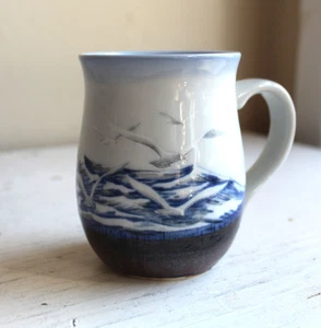 Seagull Coastal Otagiri Style Coffee Mug Porcelain Beach Motif Vintage Japan - Picture 1 of 5