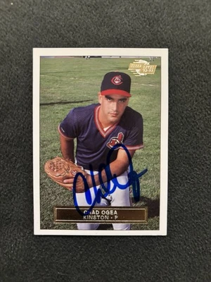 Chad Ogea Kinston Indians 1992 Fleer Baseball Card Number 162 Signed Auto - Image 1 of 2