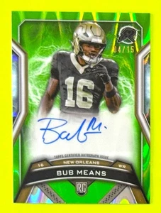 2025 Topps Resurgence Bub Means AUTO #/15 New Orleans Saints Pittsburgh SCARCE - Picture 1 of 3