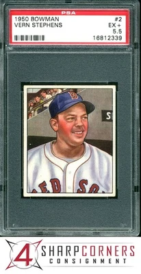 1950 BOWMAN #2 VERN STEPHENS RED SOX POP 3 PSA 5.5 - Image 1 of 2