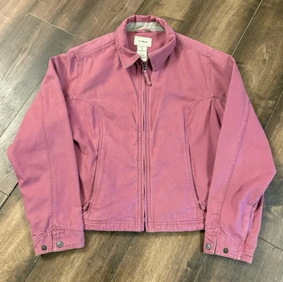 LL Bean Field Granero Tareas Chamarra Mujer Grande 0AJW9 Bolsillos con Cremallera Rosa Trabajo De Colección Foto 1 de 4