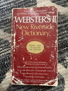 1984 Webster's II New Riverside University Dictionary Paperback Reference Book - Picture 1 of 12