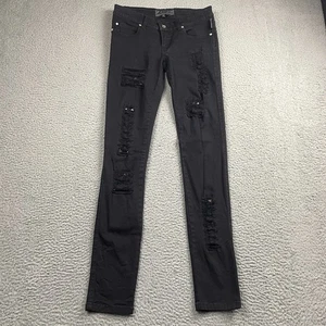 Tripp NYC Jeans Womens 7 Black Extra Skinny Low Rise Studded Gothic Punk 27x31 - Picture 1 of 14