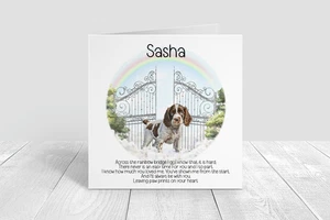 Personalised Dog Sympathy Card, Dog Condolence Card, Pet loss, English Setter - Picture 1 of 3