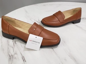 NEW - Liz Claiborne Womens Brown Loafers LC JANSEY Square Toe Memory Foam Size 7 - Picture 1 of 7