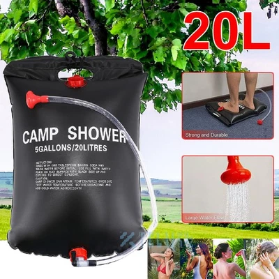 Solar Shower Bag 5 gallons / 20L Solar Heating for Pop Up Camping Toilet Tent - Image 1 of 4