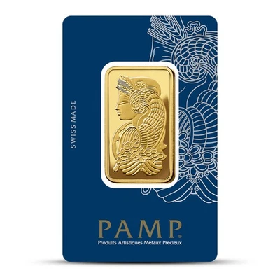 Barra de oro PAMP Suisse Lady Fortuna Veriscan de 1 oz (nueva con ensayo) Foto 1 de 2