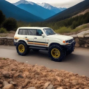 Custom Hot Wheels Toyota Land Cruiser Wheel Swap 1:64 Diorama Diecast Box Ships - Picture 1 of 17