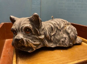 Große Vintage Cairn Terrier (glaube ich) Hundekerze / Figur Terrier 7" nie angezündet - Bild 1 von 4