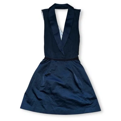 Mini Vestido Band Of Outsiders Azul Marino Cuello Sin Mangas Espalda Abierta Talla 0 Foto 1 de 4