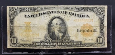 1922 Large Size $10 Gold Certificate VG (B146) - Image 1 of 2