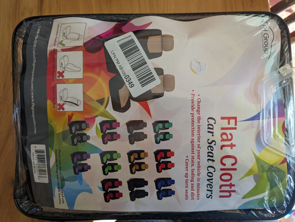 Front Seat Flat Cloth Universal Seat Covers Fit For Car Truck SUV Van- Tan Foto 1 de 1