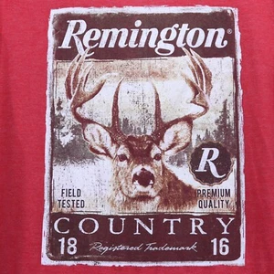 Camiseta roja con gráfico con logotipo de ciervo rural Remington vintage talla grande medida - Imagen 1 de 5