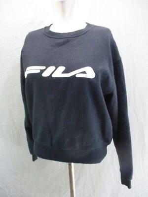 Sudadera deportiva de manga larga de algodón negra Fila talla M para mujer 5BL-338 Foto 1 de 4