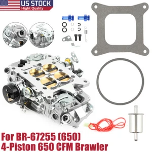 For 4 Barrel Brawler Double-Pumper Carburetor 650 CFM Electric Choke BR-67255 US - Picture 1 of 14