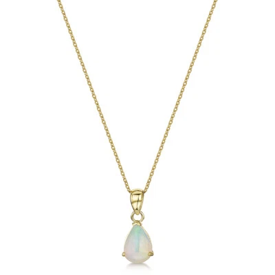 Colgante en forma de para de ópalo de oro amarillo de 9 quilates y cadena de 18"" 6x16 mm Foto 1 de 3