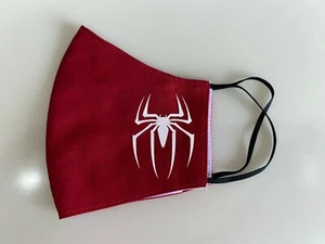 Spiderman Arachnid Reflective Logo Red Cotton & Muslin Triple Layer Face Mask UK - Picture 1 of 2