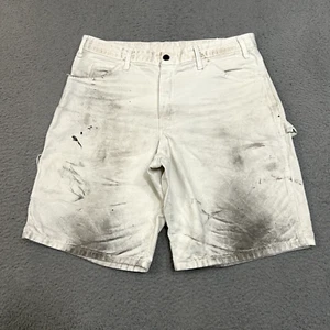 Dickies Shorts Mens 34 White Carpenter Painter Work Wear Gorp Core Cotton Adult - Picture 1 of 13