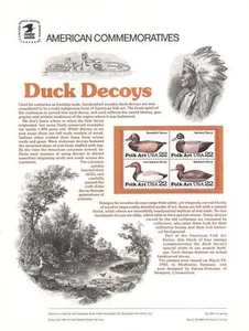 #239 22c Duck Decoys #2138-2141 USPS pannello francobolli commemorativi - Foto 1 di 1