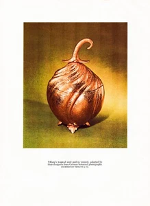 Anuncio impreso 1969 Tiffany Seed Pod Vermeil Mod decoración diseño interior página 12" x 9" - Imagen 1 de 1