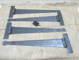 4 Ex Large Cinturino Cerniere a T 18" Maglietta Forgiata a Mano Cancello Fienile Rustico Ferro Medievale - Foto 1 di 7