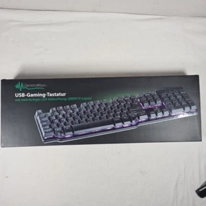 GeneralKeys USB-Gaming Keyboard Backlit QWERTZ German Layout NEW - Picture 1 of 9