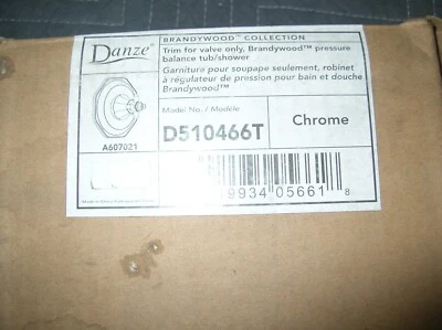 Danze #D510466T Brandywood Single Handle Trim Kit W/Cross Handle/Chrome  *NOS* - Image 1 of 4