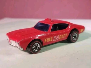 1969 Vintage Hot Wheels Redlines Red Fire Dept Chief Cutlass 442 Diecast Car - Picture 1 of 10