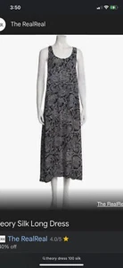 Theory Relaxed V-Neck Maxi Dress in Silk Size Small - Picture 1 of 11