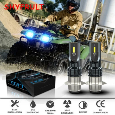 For Kawasaki Prairie 360 2003-13 H6 8000K Blue LED Headlight Bulbs Lights Bulbs - Image 1 of 4