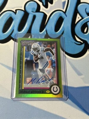 2022 Panini Classics Michael Pittman Jr. AUTO Green Prizm 11/15 Colts - JERSEY # - Image 1 of 2
