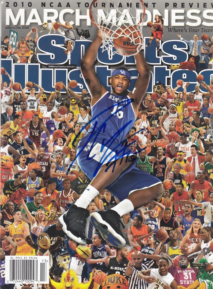 Kentucky Wildcats DeMarcus Cousins autógrafo firmado 2010 Sports Illustrated SI Foto 1 de 1