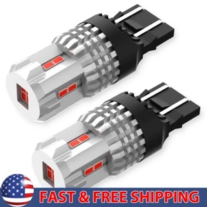 AUXITO 7443 7440 Brake Tail Stop Red Light Flash Strobe Blinking LED Bulbs 2/10x - Picture 1 of 20